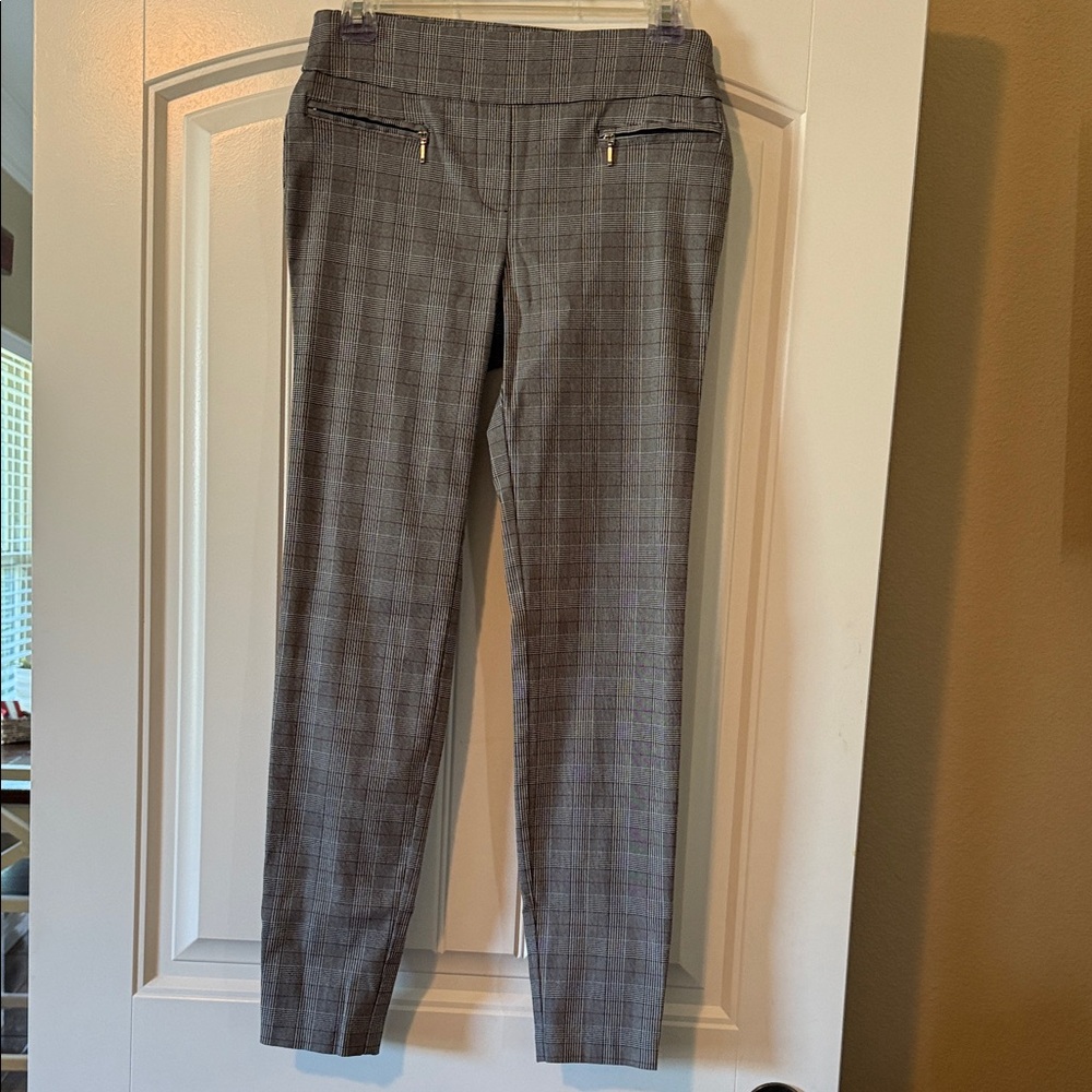 Soho Gray Plaid Ankle Pants